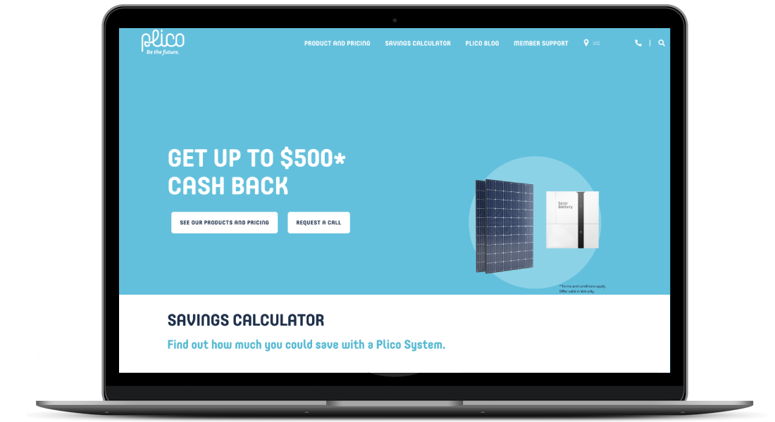 Plico Energy on a Macbook